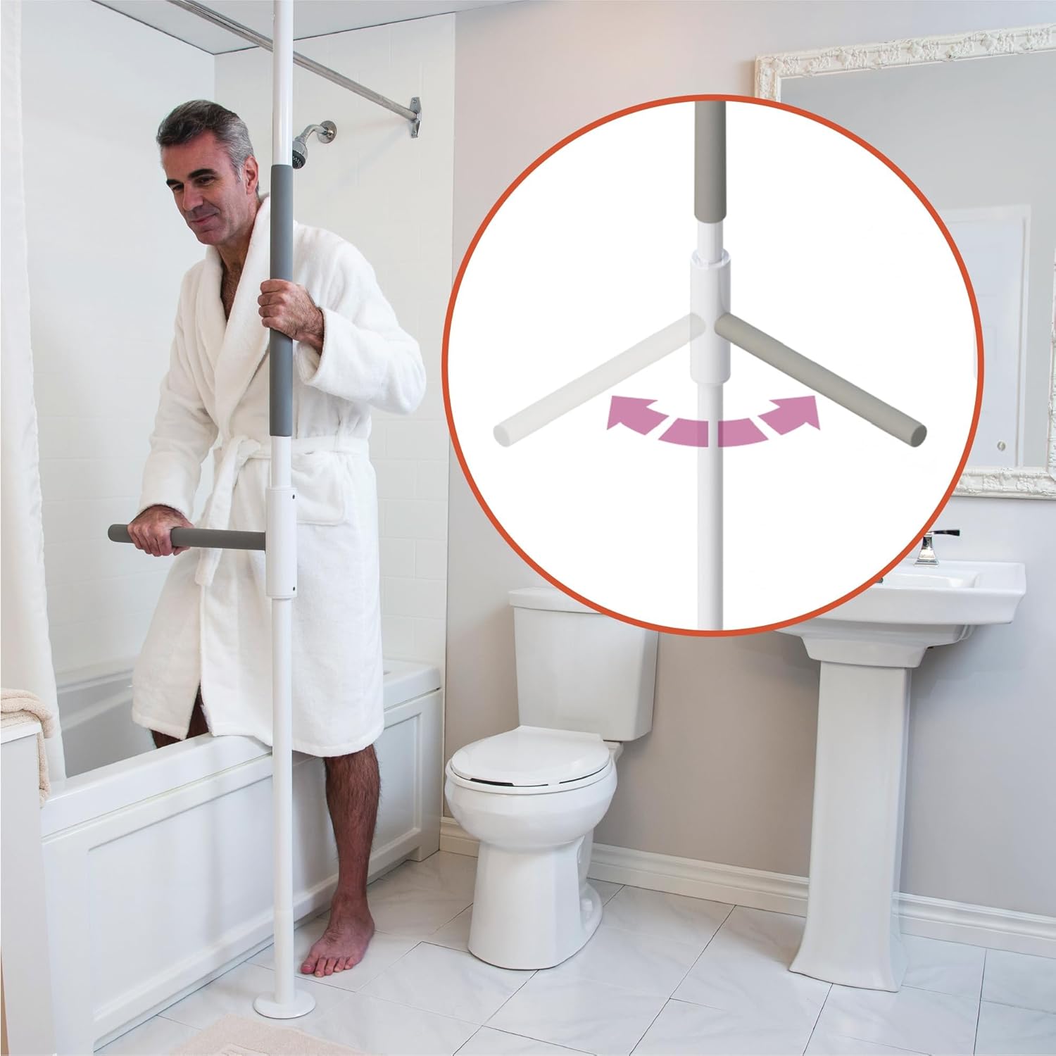 Healthcraft Transfer Pole with Pivoting Grab Bar