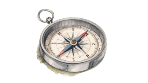Illustration of a compass to signify the 4 types of senior living facilities.